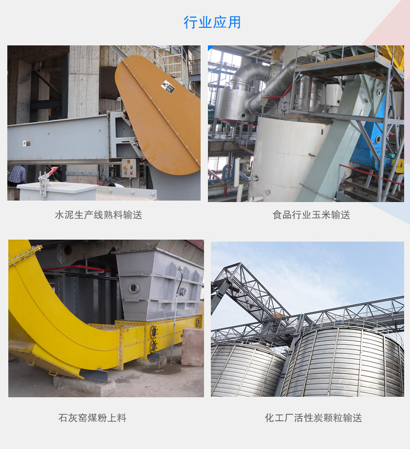 可以水平、傾斜或垂直布置，主要用于水泥、食品、化工、煤炭等行業(yè)